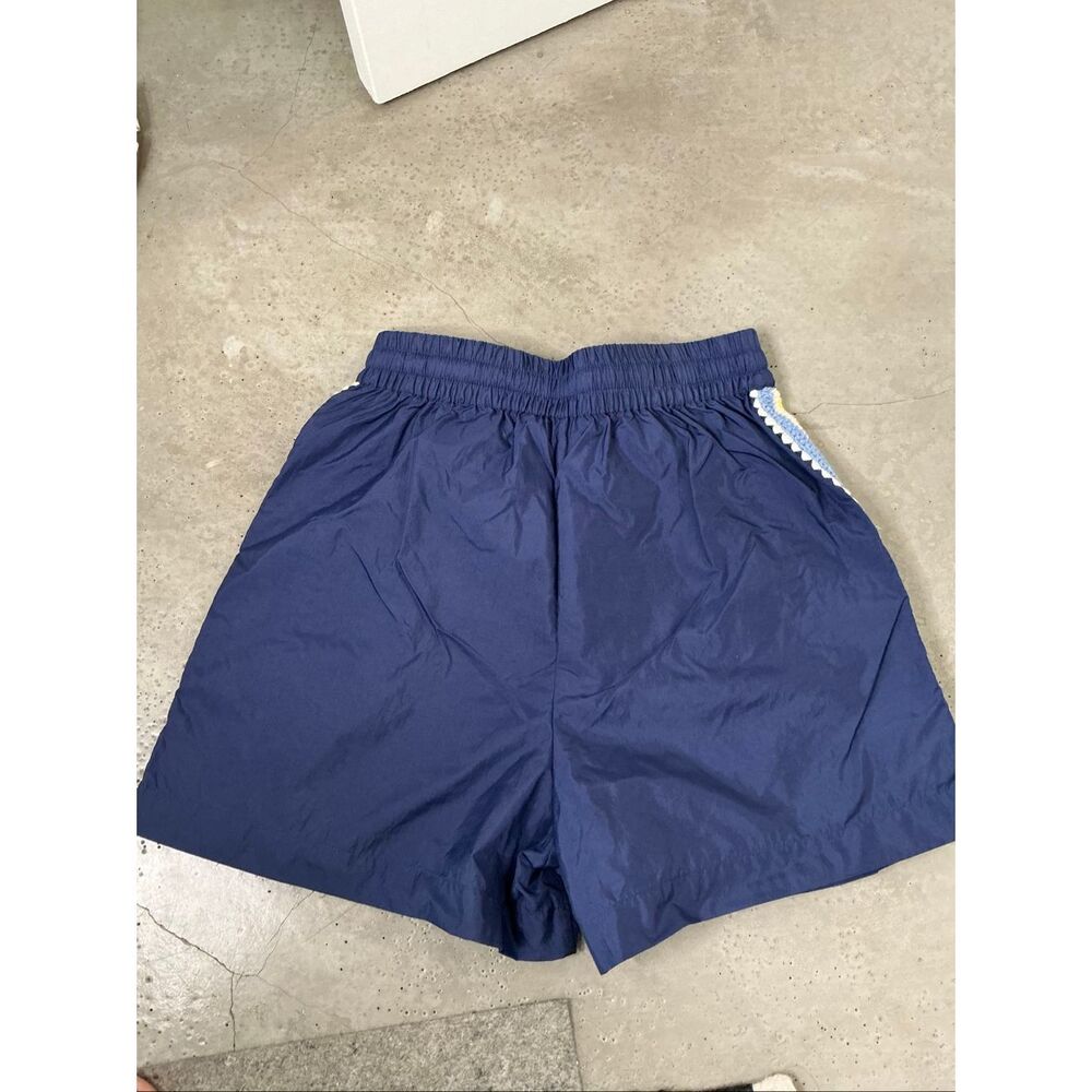 Sea NY Crochet Side Stripe Shorts | Navy in XS - Picture 2 of 6